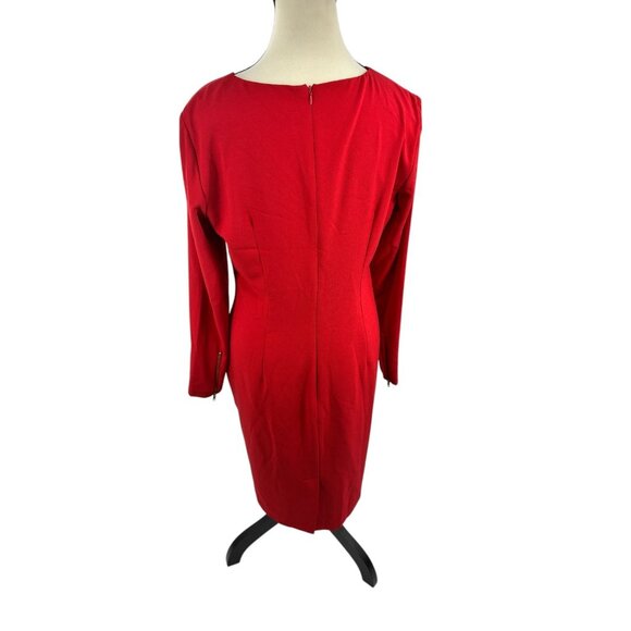 Cremieux Womens Size 8 Dress Red Long Sleeve Knee Length Cocktail Party - Picture 4 of 7